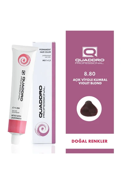 QUADDRO PROFESSİONAL SAÇ BOYASI 8.80 AÇIK VİYOLE KUMRAL ürün görseli 1