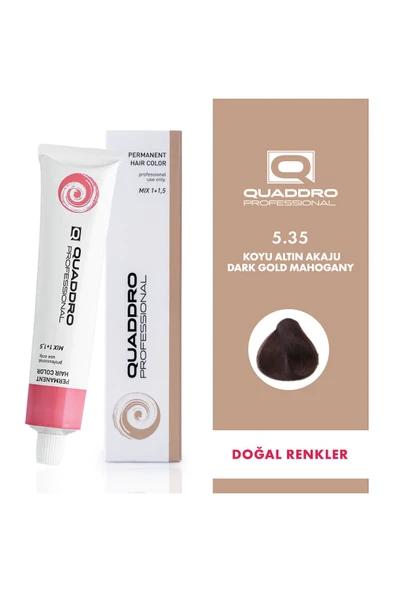 QUADDRO PROFESSİONAL QUADDRO PROFESSIONEL SAÇ BOYASI 5.35 KOYU ALTIN AKAJU