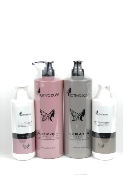 NATİVE BASE Keratin Bakım Ve Daily Günlük Şampuan Saç Kremi 4lü Set Nativebasekeratinset4lu