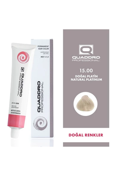 QUADDRO PROFESSİONAL QUADDRO PROFESSIONEL SAÇ BOYASI 15.00 DOĞAL PLATİN ürün görseli 1