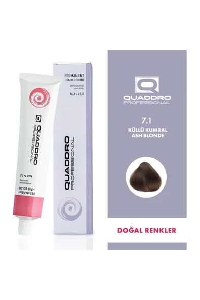 QUADDRO PROFESSİONAL QUADDRO PORFESSIONEL SAÇ BOYASI 7.1 KÜLLÜ KUMRAL
