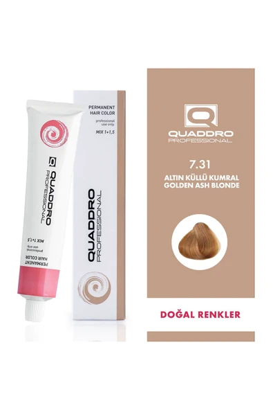 QUADDRO PROFESSİONAL QUADDRO PROFESSIONEL SAÇ BOYASI 7.31 ALTIN KÜLLÜ KUMRAL 100 ML