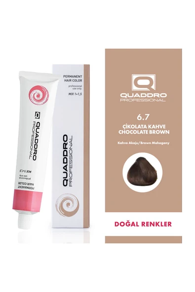 QUADDRO PROFESSİONAL QUADDRO PROFESSIONEL SAÇ BOYASI 6.7 ÇİKOLATA KAHVE 100 ML ürün görseli 1
