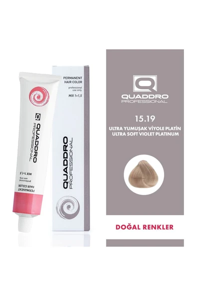 QUADDRO PROFESSİONAL QUADDRO PROFESSIONEL SAÇ BOYASI 15.19 ULTRA YUMUŞAK VİYOLE PLATİN ürün görseli 1