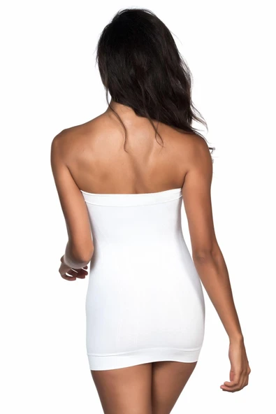 BEYAZ MI Emay 5005 Soft Desenli Straplez Atlet - 3