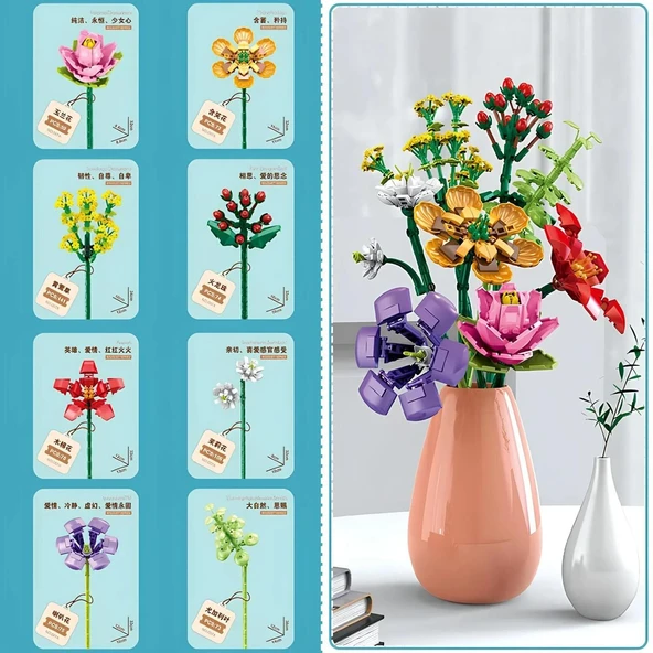 Ctoy Mini Blok Çiçek Yapma Seti Jasminum Sambac 087A - 6