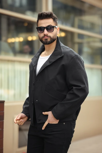 ERKEK BAHARLIK HAKİM YAKA GABARDİN CEKET - 2