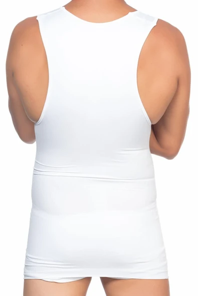 BEYAZ MI Emay E1003 V Yaka Erkek Korse Atlet - 4