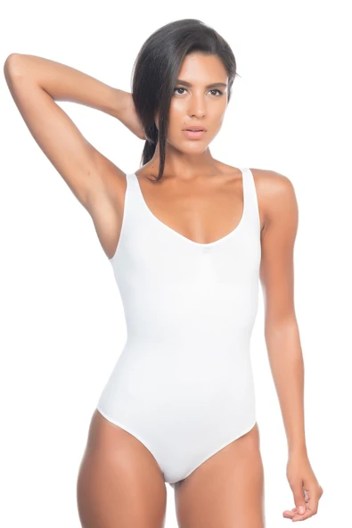 BEYAZ MI Emay 2018 Kalın Askılı Body Korse - Resim 2