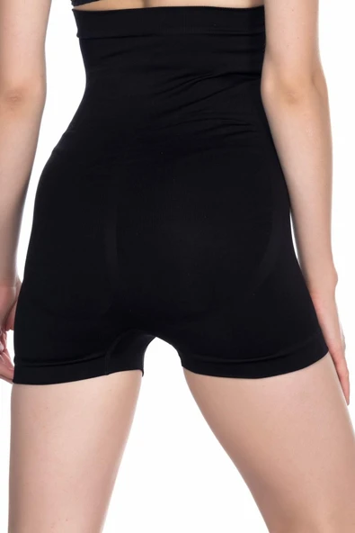 SİYAH MI Emay 2047 Yüksek Bel Boxer Korse - Resim 3