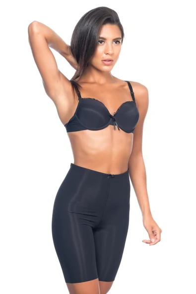 SİYAH MI Emay 2817 Yüksek Bel Paçalı Lazer Korse - Resim 2