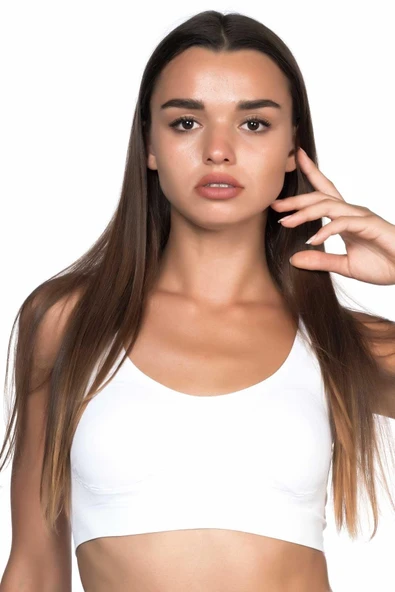 BEYAZ MI Emay 4021 Pedli Kalın Askılı Büstiyer