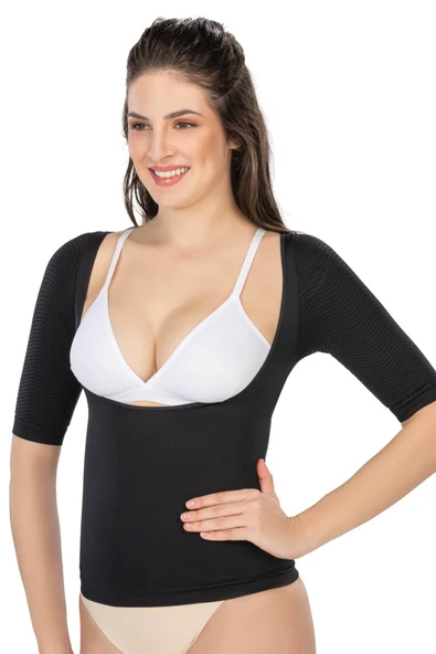 SİYAH MI Emay 5014 Göğsü Açık Yarım Kollu Korse