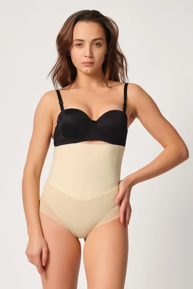 TEN MI Emay 2945 Tül Karyokalı Slip Lazer Korse