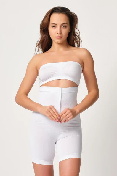 BEYAZ MI Emay 2087 Önden Agraflı Paçalı Korse ürün görseli