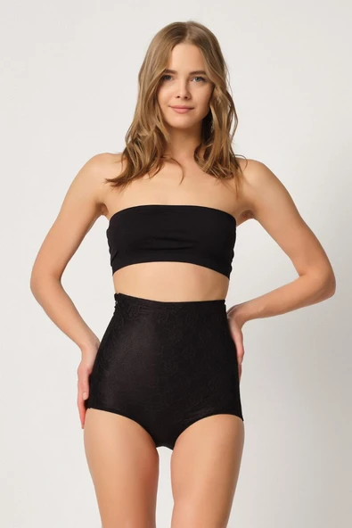 SİYAH MI Emay 2842 Lazer Dantelli Slip Korse ürün görseli