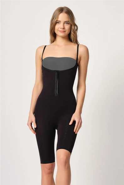 SİYAH MI Emay 2093 Ön Agraflı Göğsü Açık Paçalı Boy Korse ürün görseli