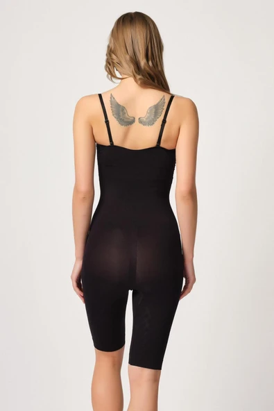 SİYAH MI Emay 2093 Ön Agraflı Göğsü Açık Paçalı Boy Korse - Resim 3