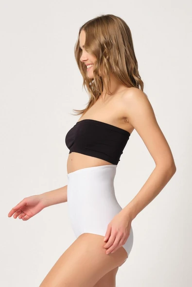 BEYAZ MI Emay 2920 Yüksek Bel Karın Desteklı Slip Lazer Korse - Resim 2