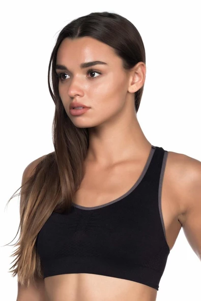 SİYAH-ANTRASİT MI Emay 4024 Double Toparlayıcı Büstiyer - Resim 2