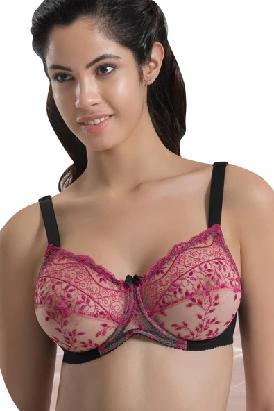 SİYAH BORDO MI Emay 148 B Balenli Toparlayıcı Sütyen