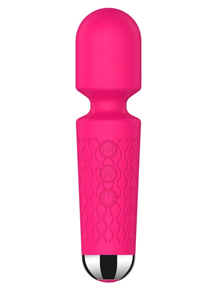 Fastieshop Mini Güçlü Şarjlı Pembe Wand Masaj Vibratörü - 15 cm - 2