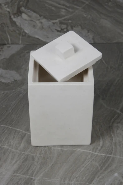Beton Makyaj Pamuğu Kulak Pamuğu Düzenleyici Kapaklı Pamukluk Organizer - 6