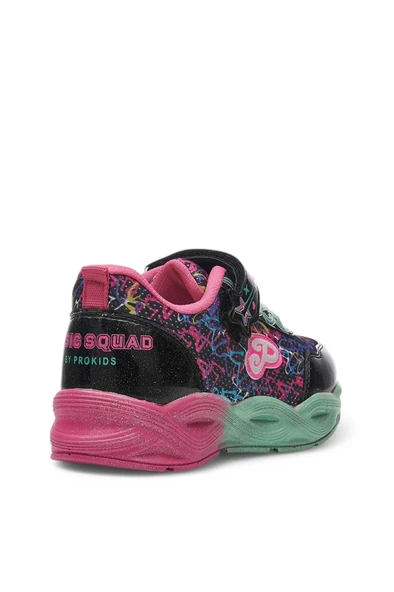 Günlük Cırtlı Kız Çocuk Spor Ayakkabı Renkli Simli Hafif Taban Süs Detay Lastik Bağcık Sneaker 4010 - 4