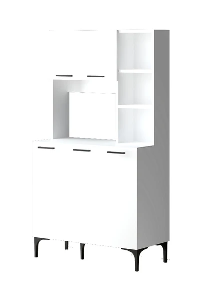 Miya Çok Amaçlı Boy Dolaplı Kahve Köşesi, Kiler Dolabı, Mutfak Erzak Dolabı, Mini Mutfak Dolabı - 5