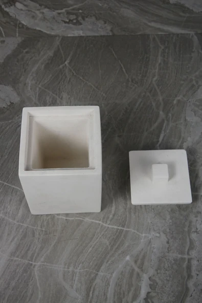 Beton Makyaj Pamuğu Kulak Pamuğu Düzenleyici Kapaklı Pamukluk Organizer - 5