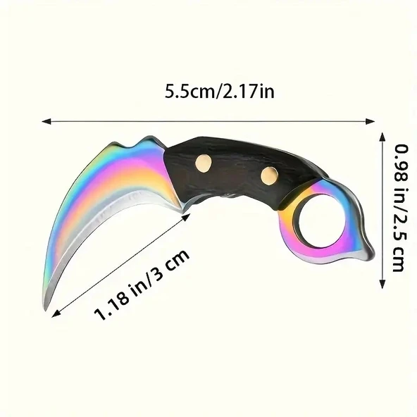 Kompakt Bıçak Anahtarlık, Metal Taşınabilir Cep Bıçağı Deri Kılıf - 2