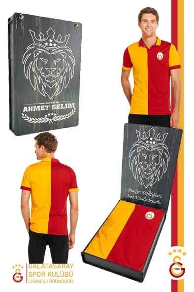 Galatasaray Orijinal Lisanslı Match Day T-shirt Kişiye Özel Hediyelik Ahşap Kutululu ürün görseli 1