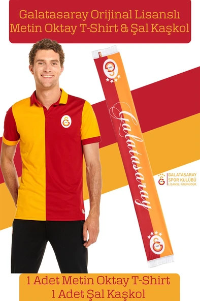 Galatasaray Orijinal Lisanslı Match Day T-shirt + Şal Kaşkol ürün görseli 1