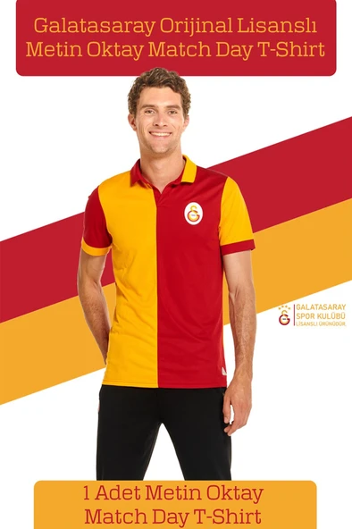 Galatasaray Orijinal Lisanslı Match Day T-shirt + Şal Kaşkol - Resim 2