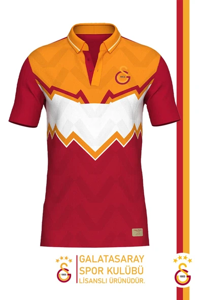 Galatasaray Orijinal Lisanslı Okan Buruk Desing Polo Yaka T-Shirt