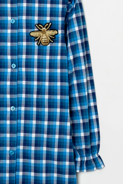 Kız Çocuk Ekose Desenli Elbise 12168 - 8