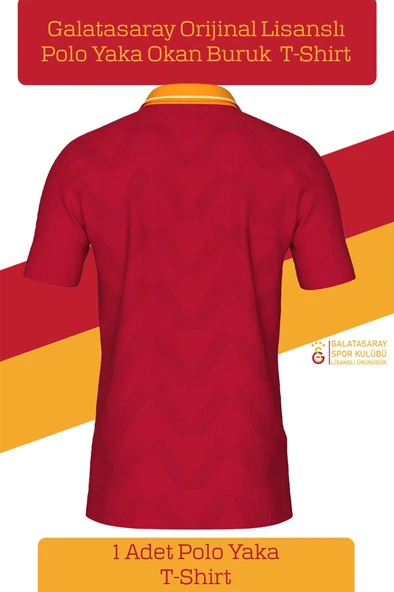 Galatasaray Orijinal Lisanslı Okan Buruk Desing Polo Yaka T-Shirt Hediyelik Ahşap Kutulu - 3