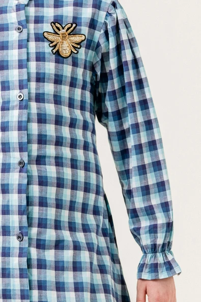 Kız Çocuk Ekose Desenli Elbise 12168 - 6