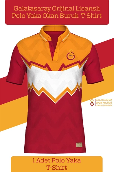 Galatasaray Orijinal Lisanslı Okan Buruk Desing Polo Yaka T-Shirt Metin Oktay Baskılı Hediyelik Kutu - 2