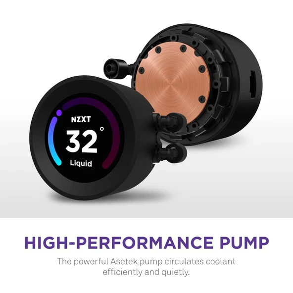 NZXT KRAKEN ELITE RL-KR28E-B1 RGB AIO LCD DISPLAY 280MM INTEL(1700P/1851P)  AMD UYUMLU SIVI SOGUTUCU - Resim 5