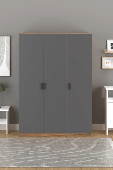 ALİRA 135 CM 3 KAPAKLI GARDIROP ANTRASİT