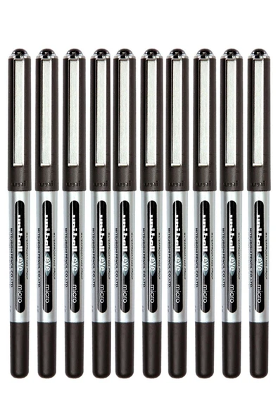 Siyah Pilot Kalem 10 Adet Uniball Eye Mikro 0.5 mm Roller Pilot Kalem Ub-150 Roller Uçlu Likit Mürekkepli Pilot Kalem