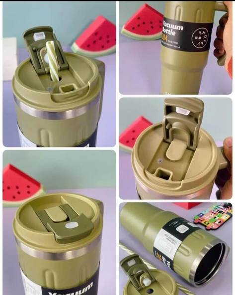 Shotay Travel Çelik Termos Mug 900Ml Yeşil - Resim 3