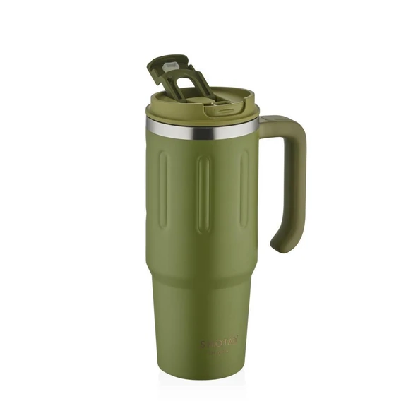 Shotay Travel Çelik Termos Mug 900Ml Yeşil - Resim 2