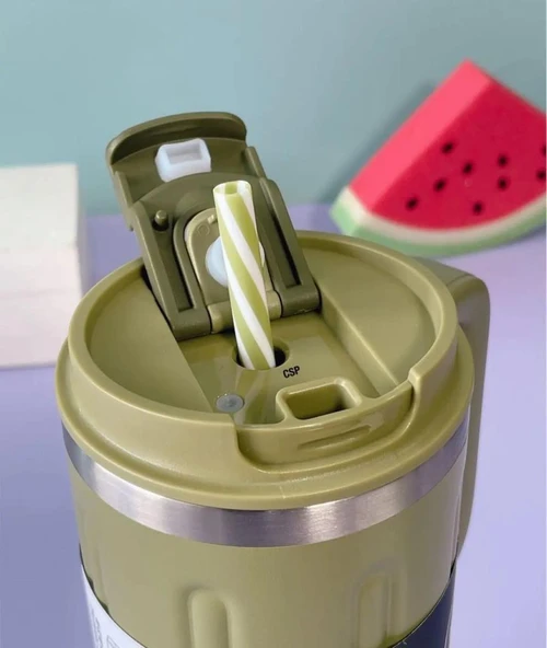 Shotay Travel Çelik Termos Mug 900Ml Yeşil - Resim 9