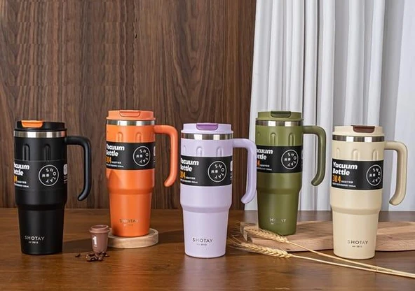 Shotay Travel Çelik Termos Mug 900Ml Lila - 7