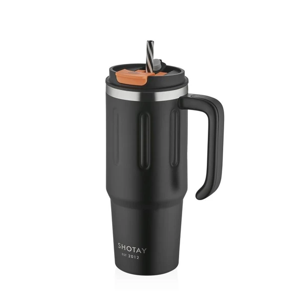 Shotay Travel Çelik Termos Mug 900Ml Siyah