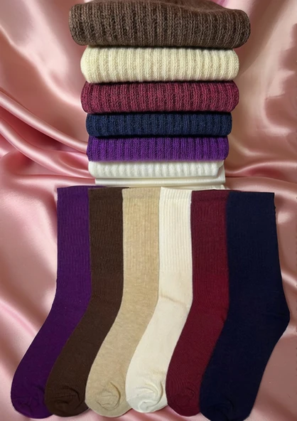 6 Çift Unisex Karışık Renk Tenis Çorap Seti
