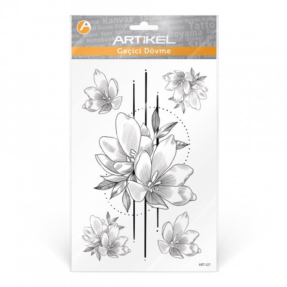 Çiçek -2 Geçici Dövme,Geçici Tattoo ,Vücut Dövme,Kol Bilek Dövme,Boyun Dövme,Sırt Dövme - 2