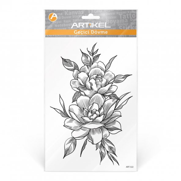 Floral-3 Geçici Dövme,Geçici Tattoo ,Vücut Dövme,Kol Bilek Dövme,Boyun Dövme,Sırt Dövme - 2